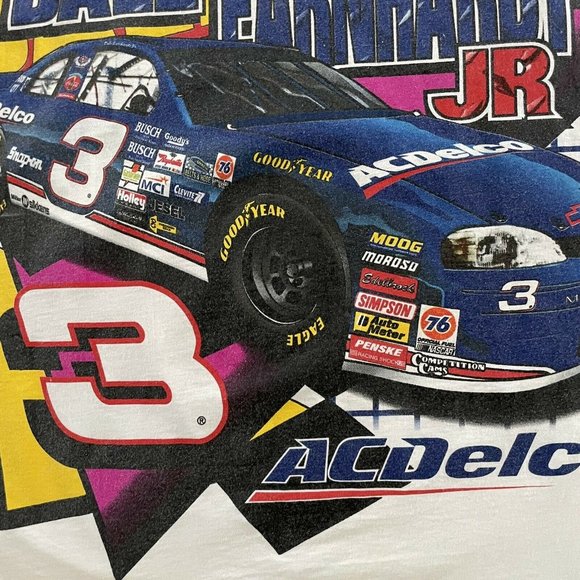 Vintage 1998 Dale Earnhardt Jr #3 ACDelco Chase T-Shirt 2XL 90s NASCAR ALL OVER - Picture 3 of 9